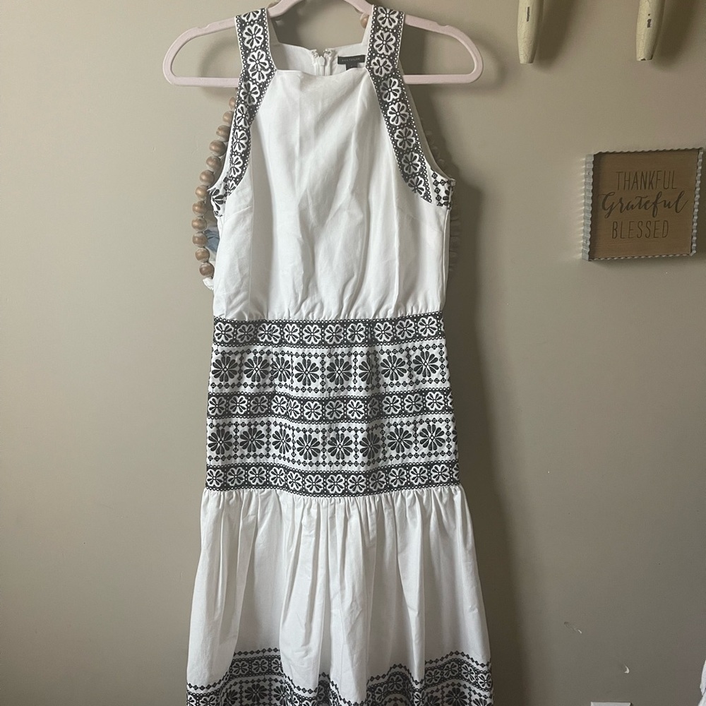 Ann Taylor White and Black Halter Sundress
